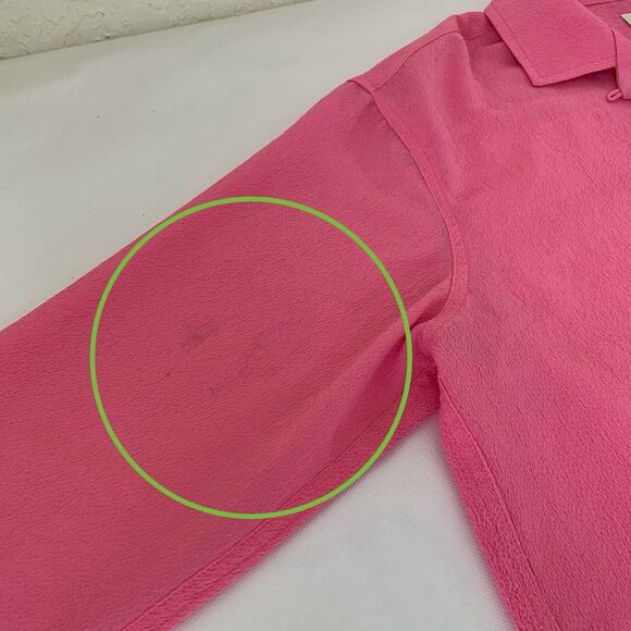 Aritzia Wilfred Blouse Women M Pink Crepe Relaxed Button-Up Flowy Preppy Career - Picture 4 of 8